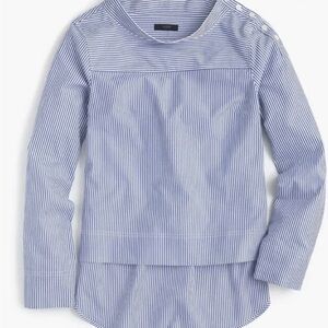 NWT JCrew Funnelneck striped shirt - size 14